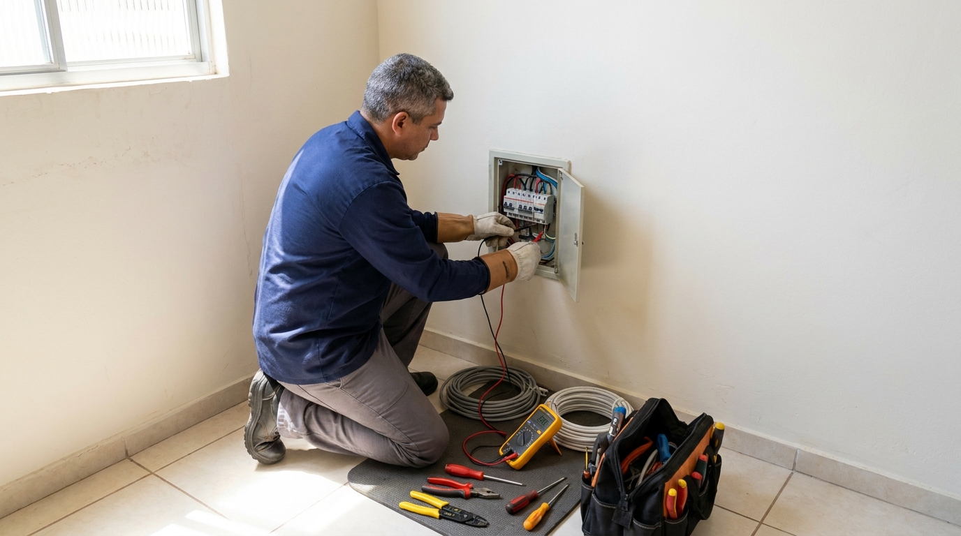 Eletricista em atendimento residencial em Brasília-DF